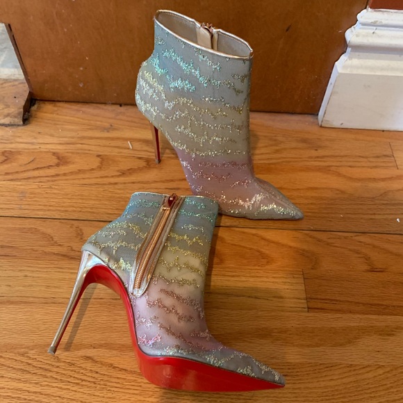 Christian Louboutin sparkle bootie heels - Picture 3 of 4